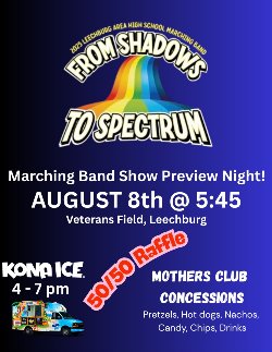Marching Band Show Preview Night- 8/8/25 at 5:45 PM